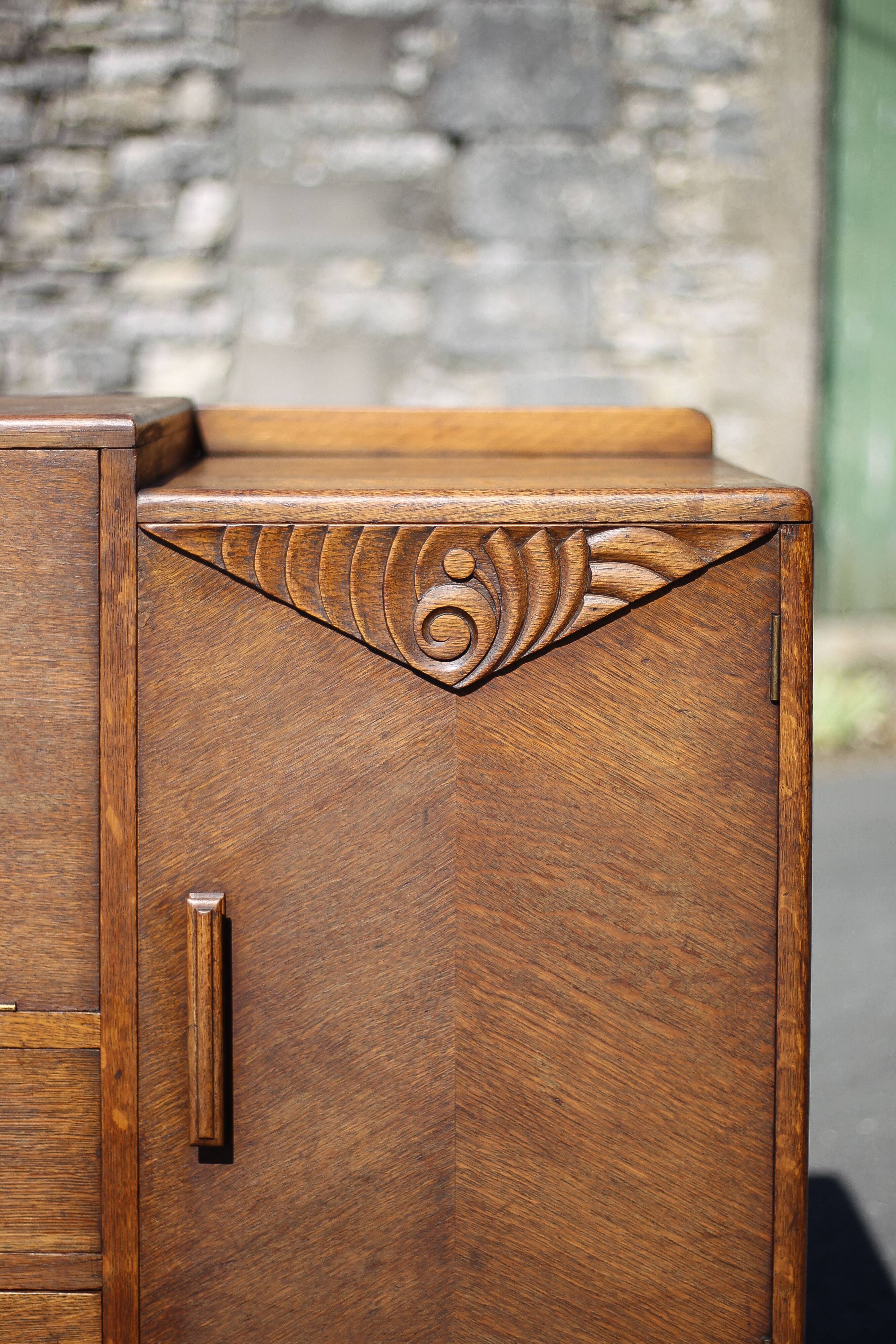 Art Deco sideboard, art deco wooden sideboard, wooden furniture, storage furniture