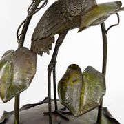 Japanese-style Heron floor lamp, Art Nouveau, France, circa 1900