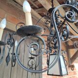 Chandelier art nouveau wrought iron