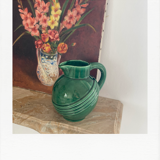 Large ceramic green ball pitcher
