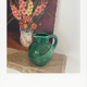 Large ceramic green ball pitcher