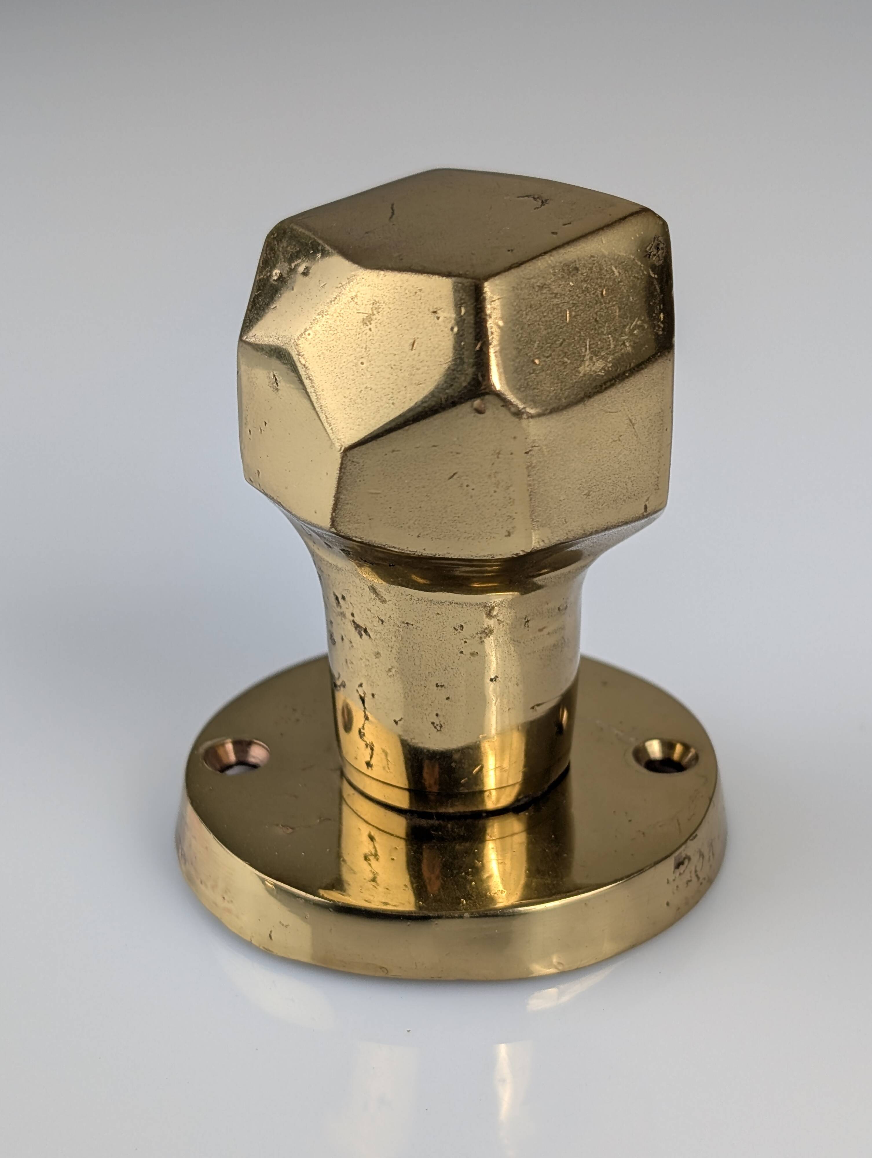 Pair of Sculptural Brutalist Rotating Bronze Door Knobs, 1970s