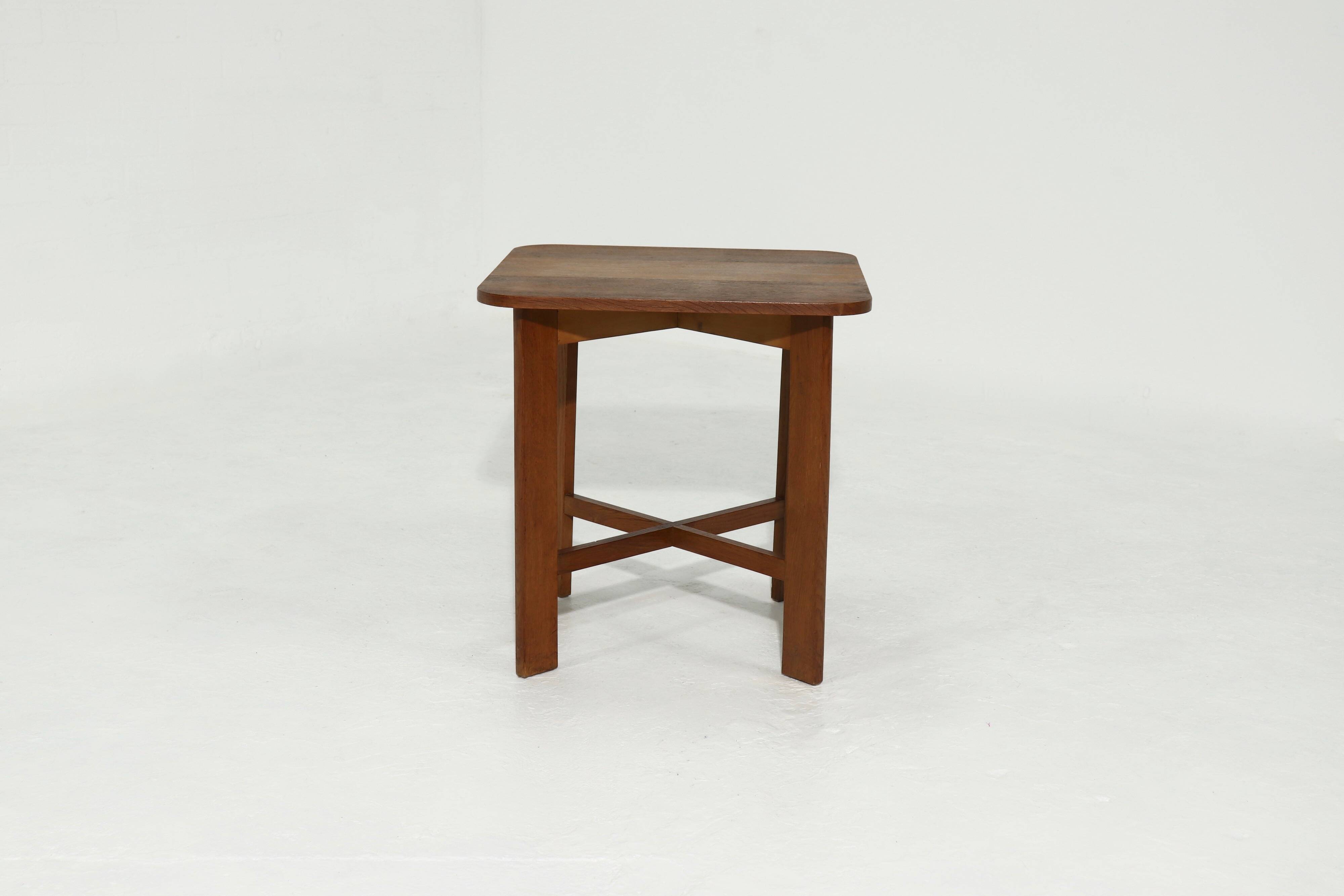 Modernist Amsterdam School Oak Side Table 1920s