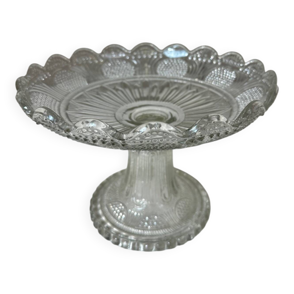 Compotier en verre gravé