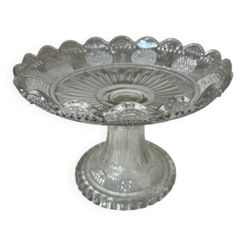 Etched glass fruit bowl