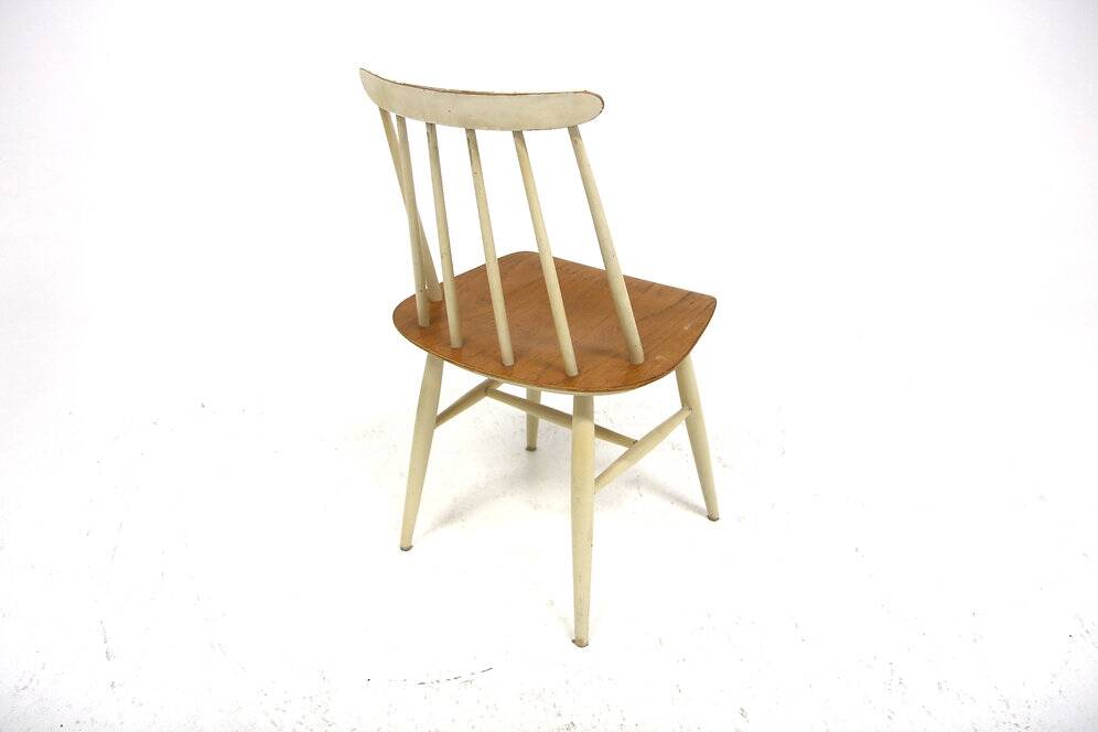 Set of 4 "Fanett" chairs in teak by Ilmari Tapiovaara, Sweden, 1960.