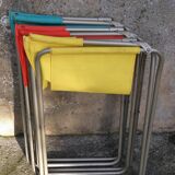 Set of three fabric folding chairs