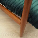 Fauteuil en velours, design danois, années 1970, production : Danemark
