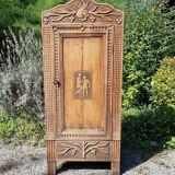 Small piece of furniture with 1 door, old oak jam cupboard