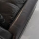 Mid Century Black Leather and Teak Scandinavian Armchair, Denmark, circa 1970
