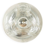 Sculptural wave wall lamp made of structured solid glass by peill & putzler