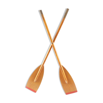 Pair of old wooden oars