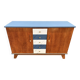 Solid wood sideboard from the 1950s – a unique piece with graphic design.