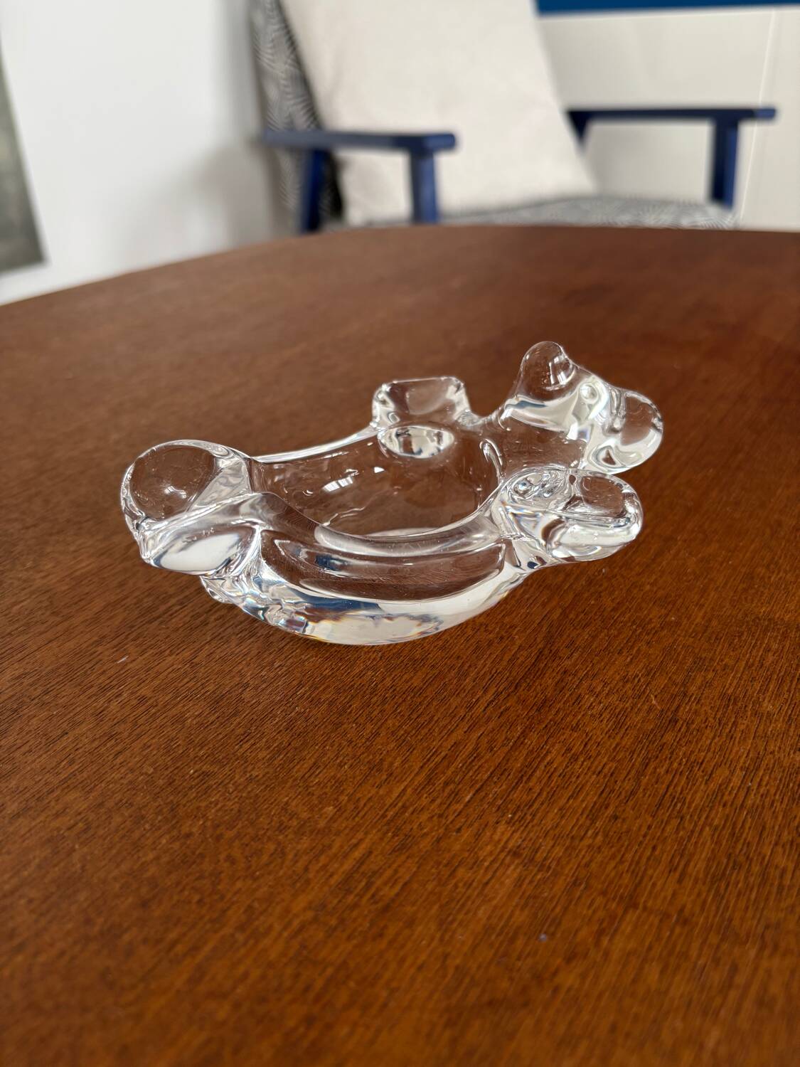 Cendrier vintage en forme d'ours en cristal de Vannes