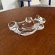 Vintage Vannes crystal ashtray: crystal sculpted bear