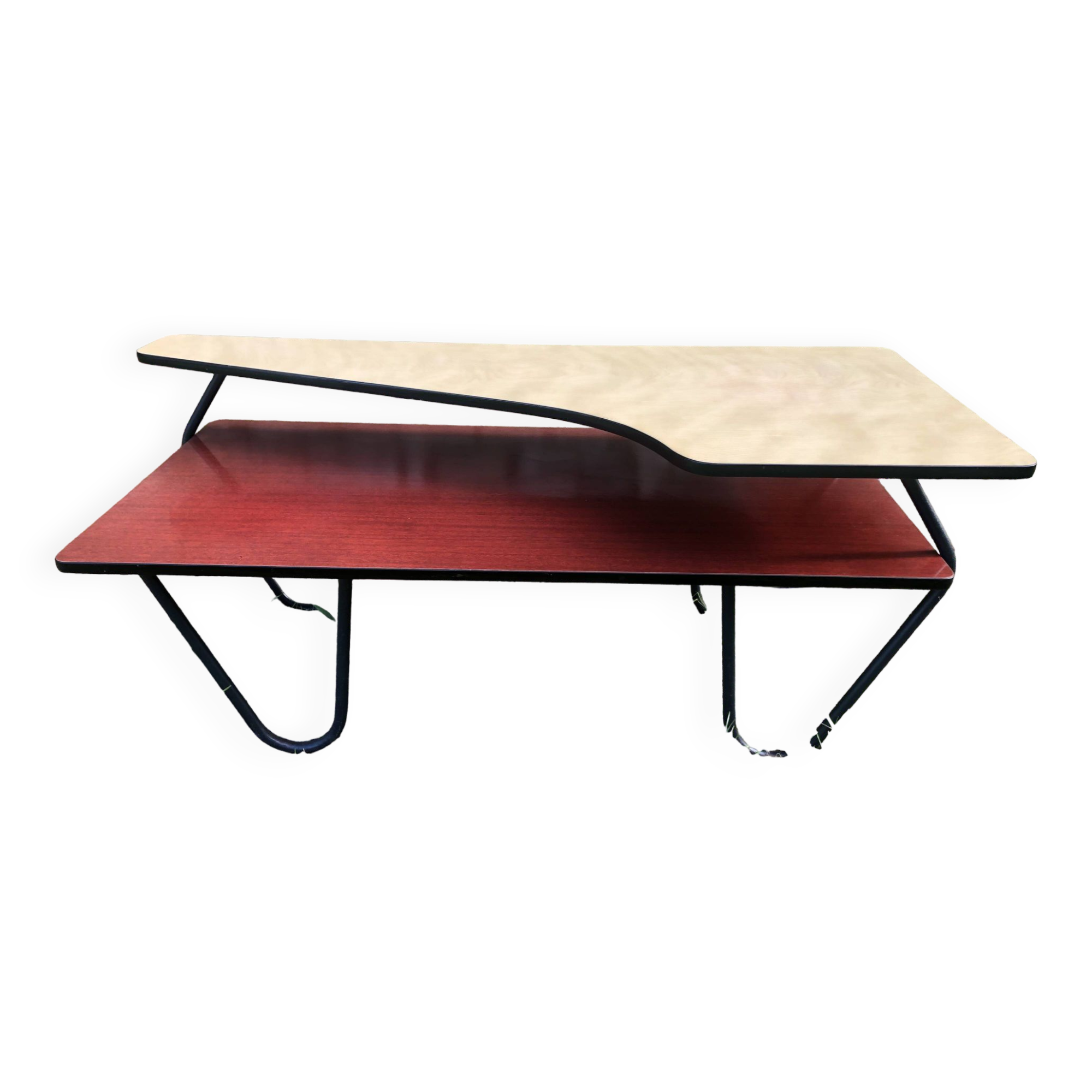 Atypical double top Formica coffee table from the 60s