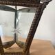 Bronze and chiseled glass hanging lamp