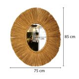 Miroir mural en raphia 75cmx85cm