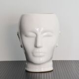Earthenware cachepot or vase with a head, 1970