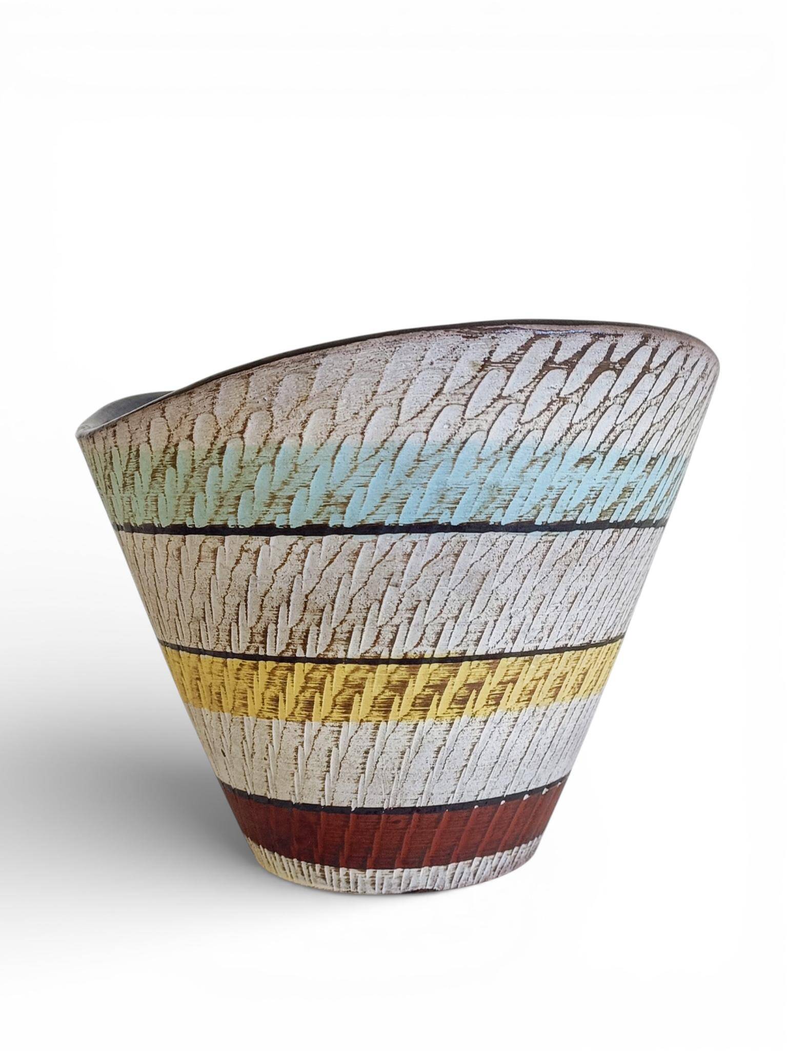 Dümler & Breiden Ceramic Bowl, Sgraffito Décor, West Germany, 1950s