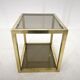 Table italienne en laiton et verre fumé du milieu du siècle, années 1970