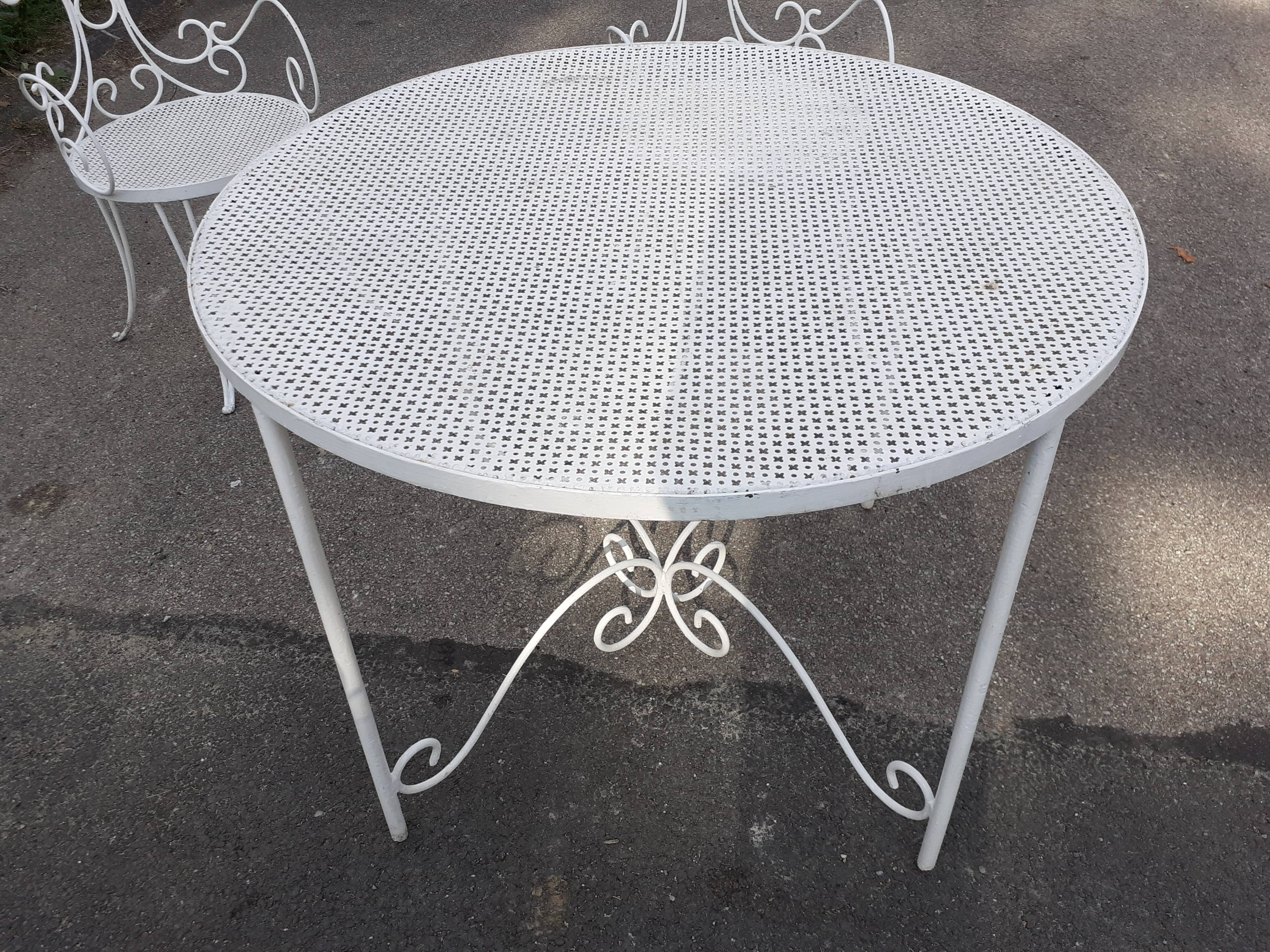 Old wrought iron garden furniture