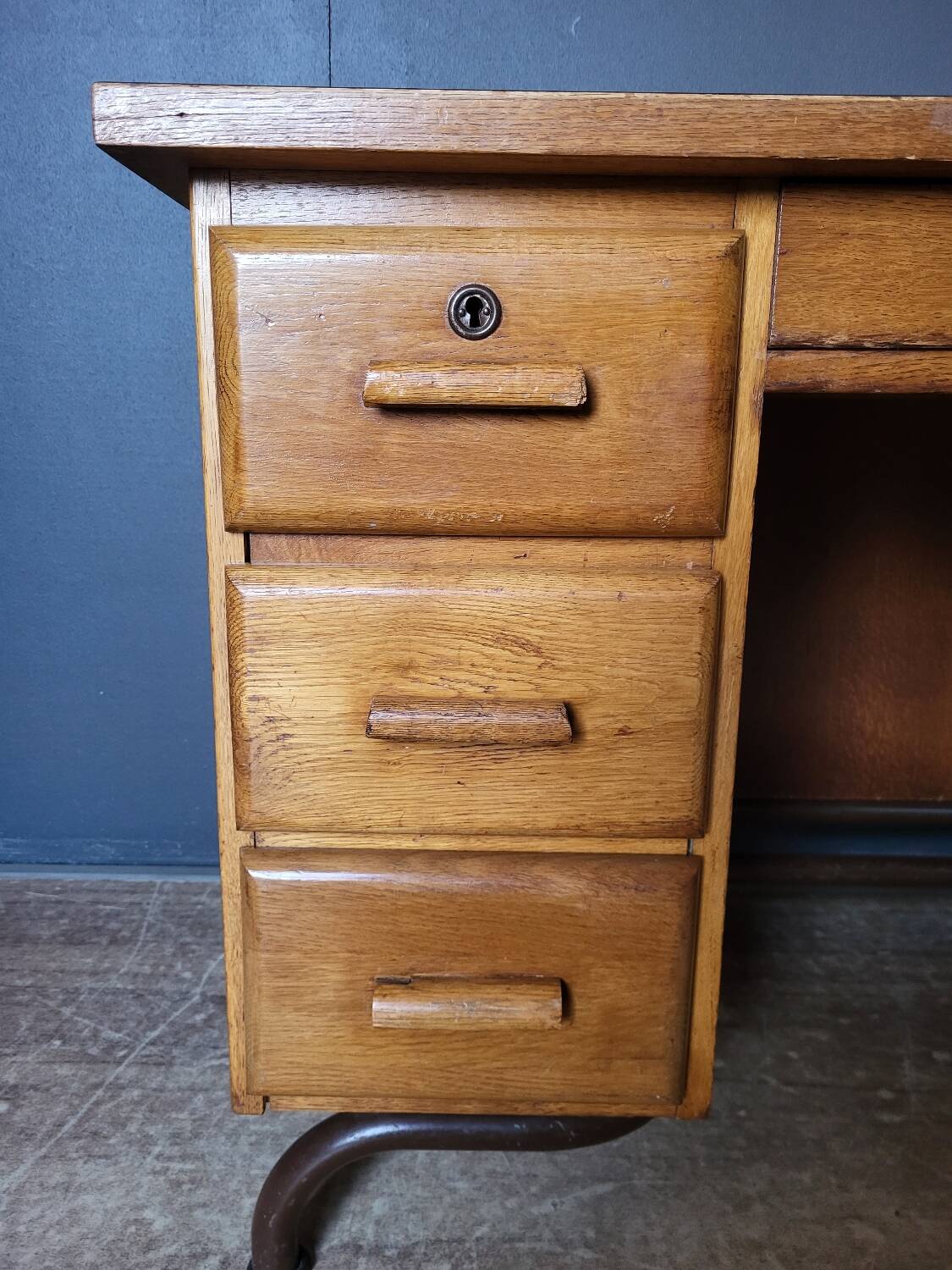 Vintage schoolmaster desk from the 1950s