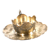 GALLIA Christofle cup and saucer with floral garland