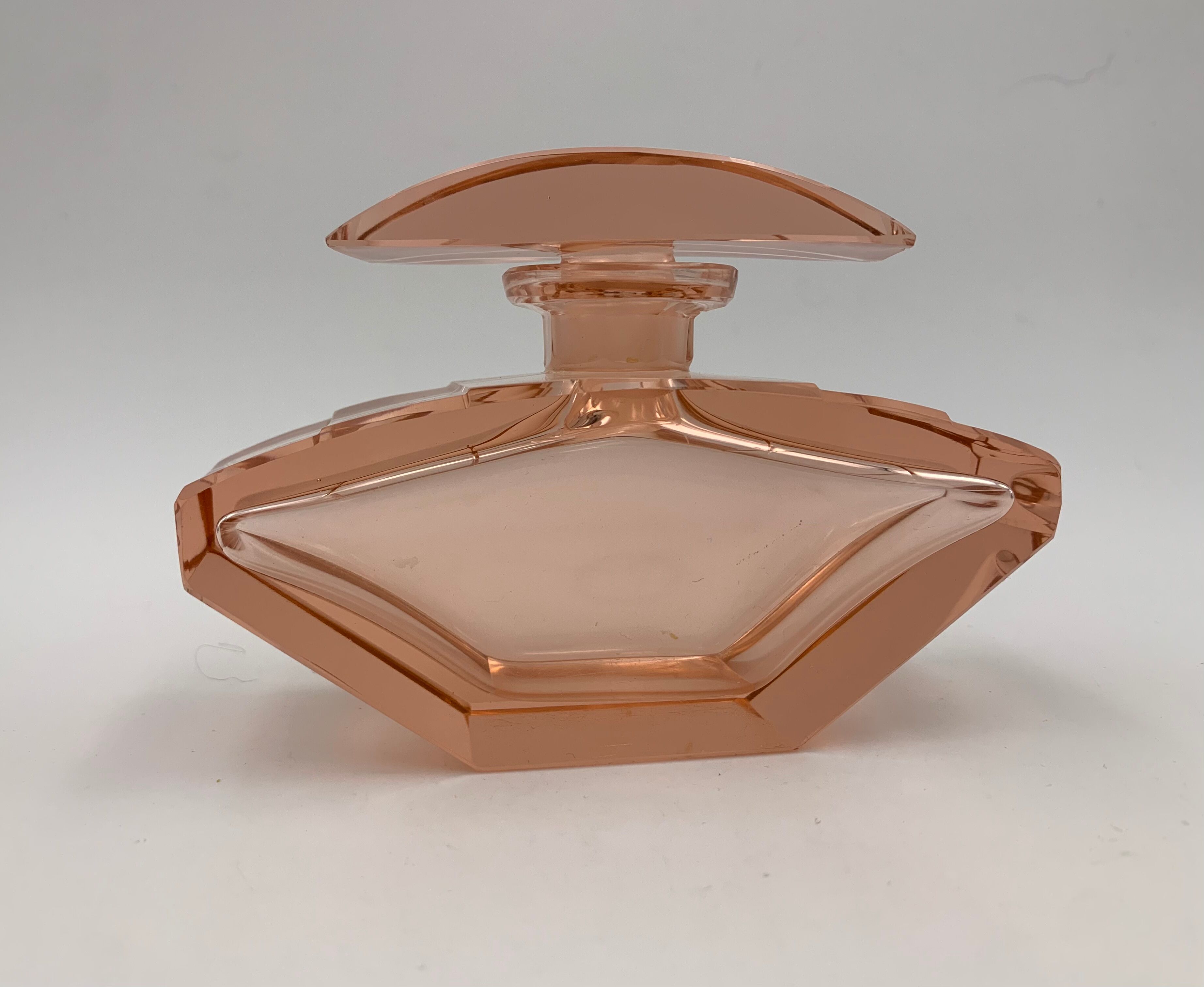 Art deco toilet top pink glass 3 pieces 1930s
