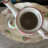Teapot and dish porcelain luneville