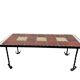 Vintage terracotta red coffee table / checkered table / coffee table