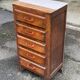 Art Deco chest of drawers in solid wood and tiles with 5 drawers, 1960s