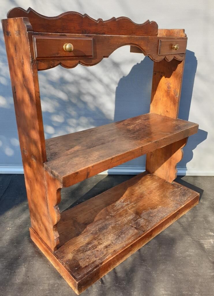 19th-century asymmetrical shelves estaminet display