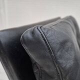 1960s, Danish lounge chair, original condition, furniture leather, solid oak wood.