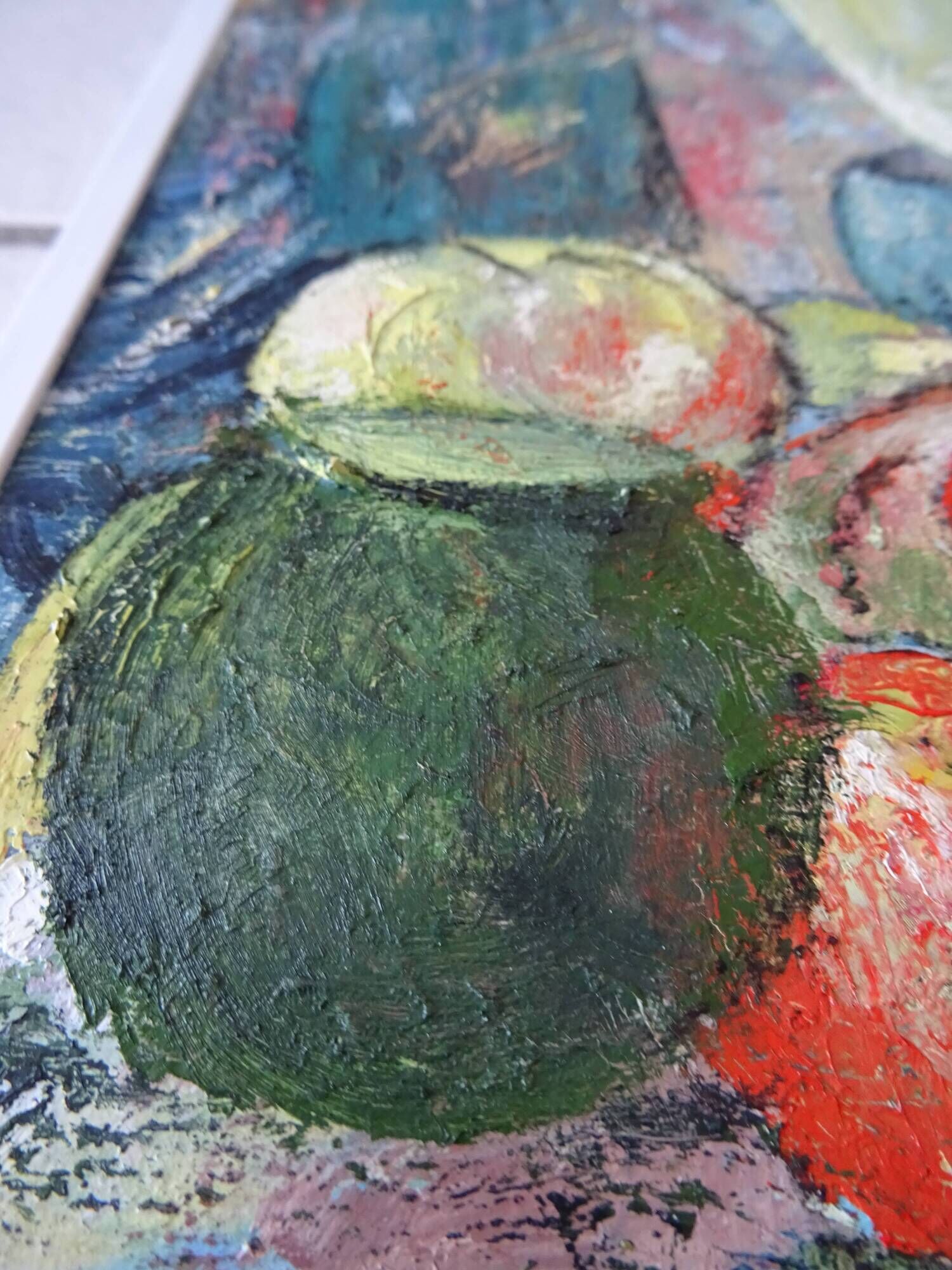 Tableau nature morte style cubiste signé