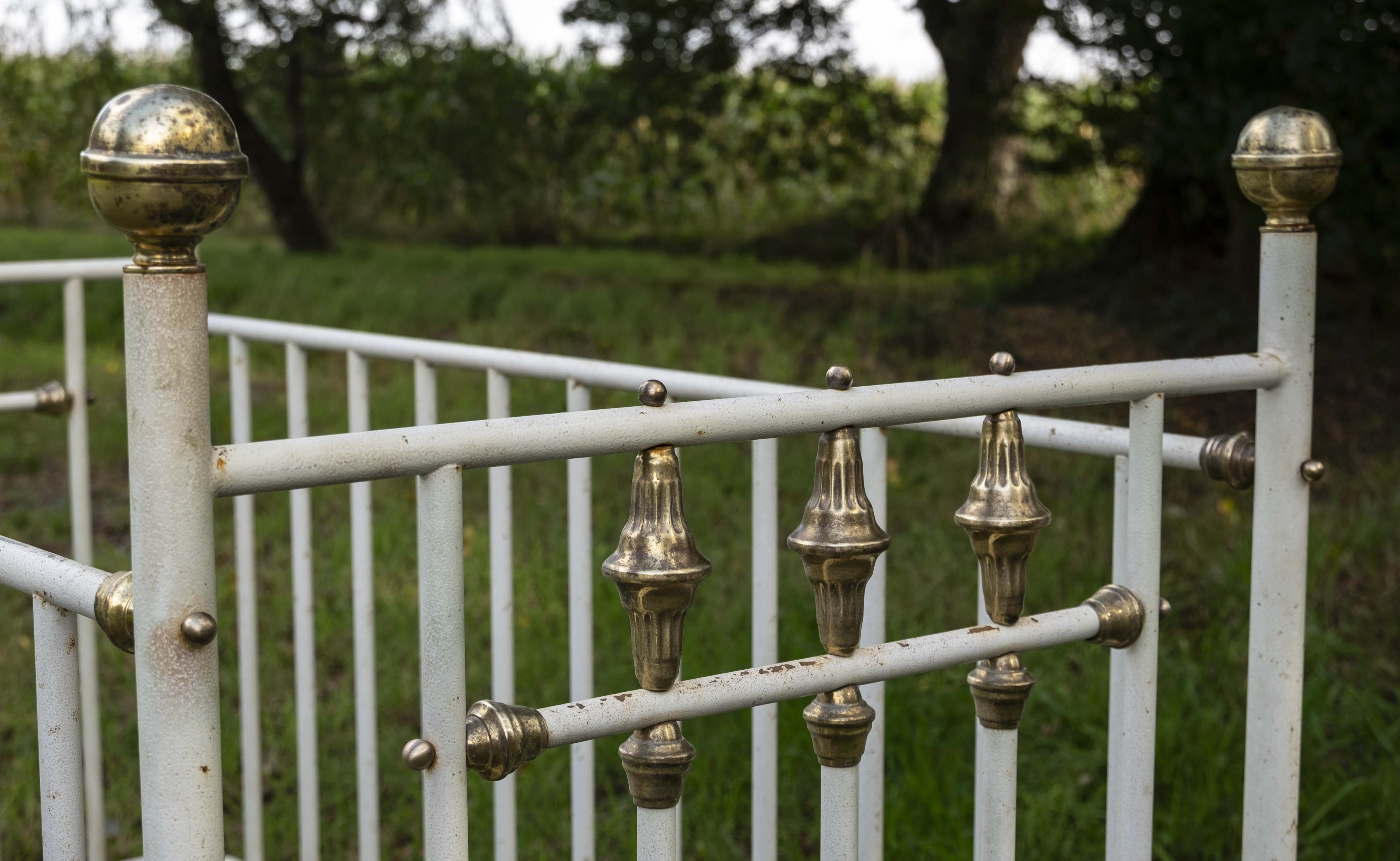 Children's bed made of iron and brass