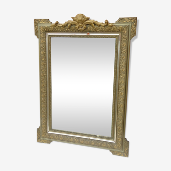 Ancien miroir doré style Louis XVI - 112x85cm