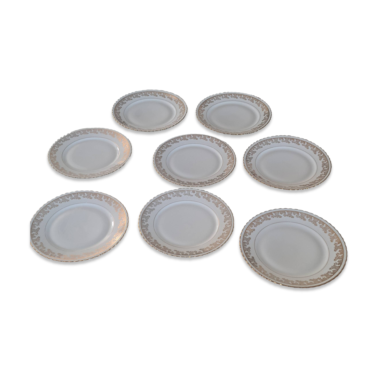 Set of 8 Limoges porcelain plates ADP ROYAL.