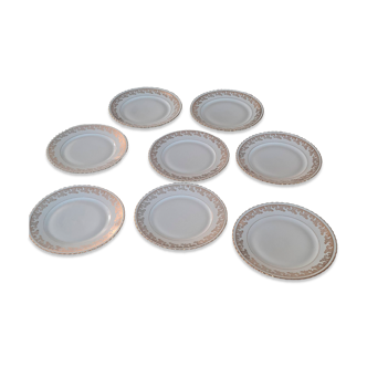 Set of 8 Limoges porcelain plates ADP ROYAL.
