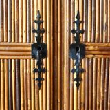 Vintage bamboo and rattan cabinet attributed to Audoux Minnet