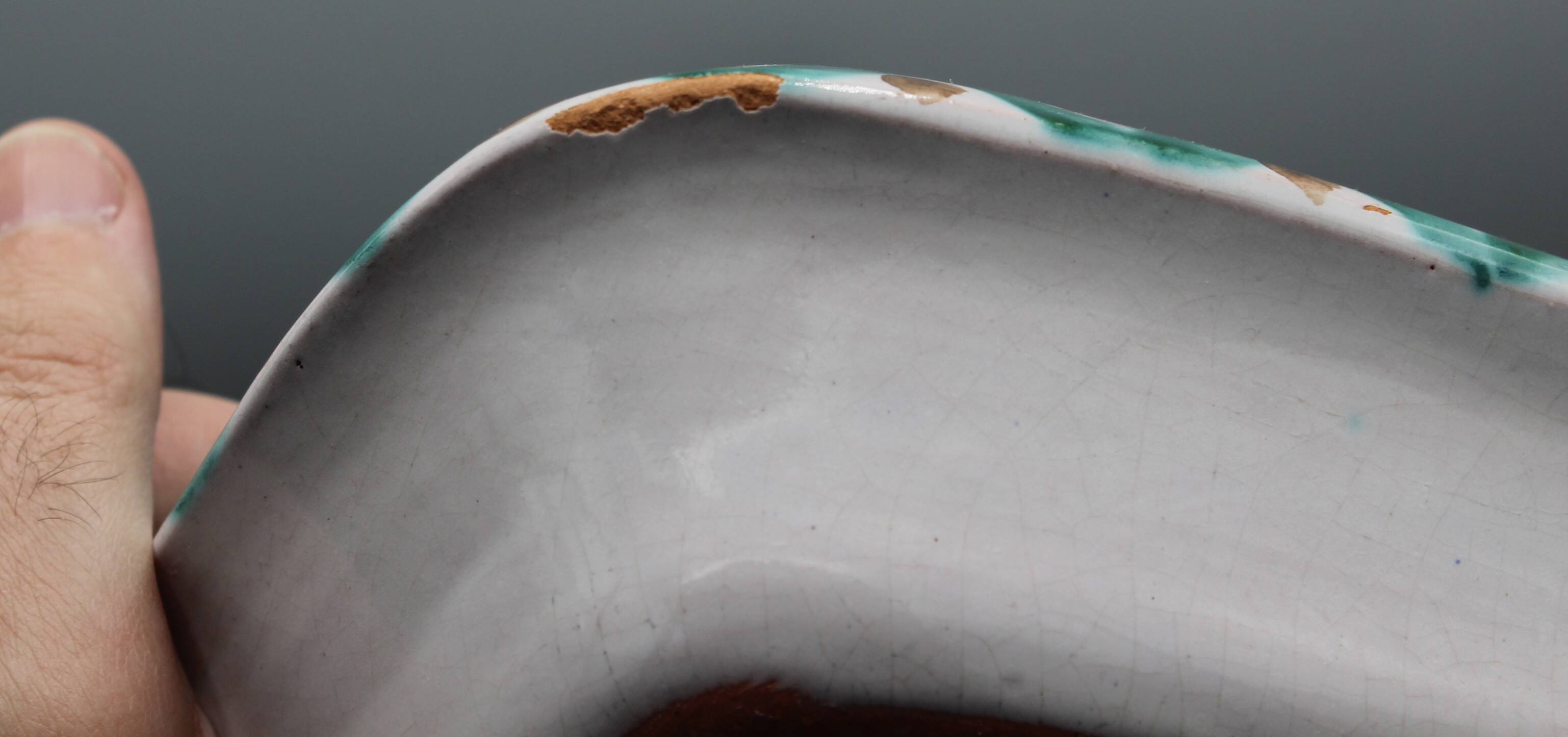 Large vintage ceramic dish depicting a bird - robert picault