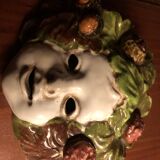 Set of 4 bacchus masks four seasons italy ceramic
