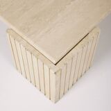 Travertine coffee table in eye shape, 1970s