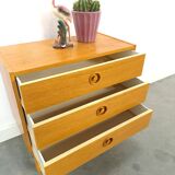 Commode en placage avec poignées rondes de Suède