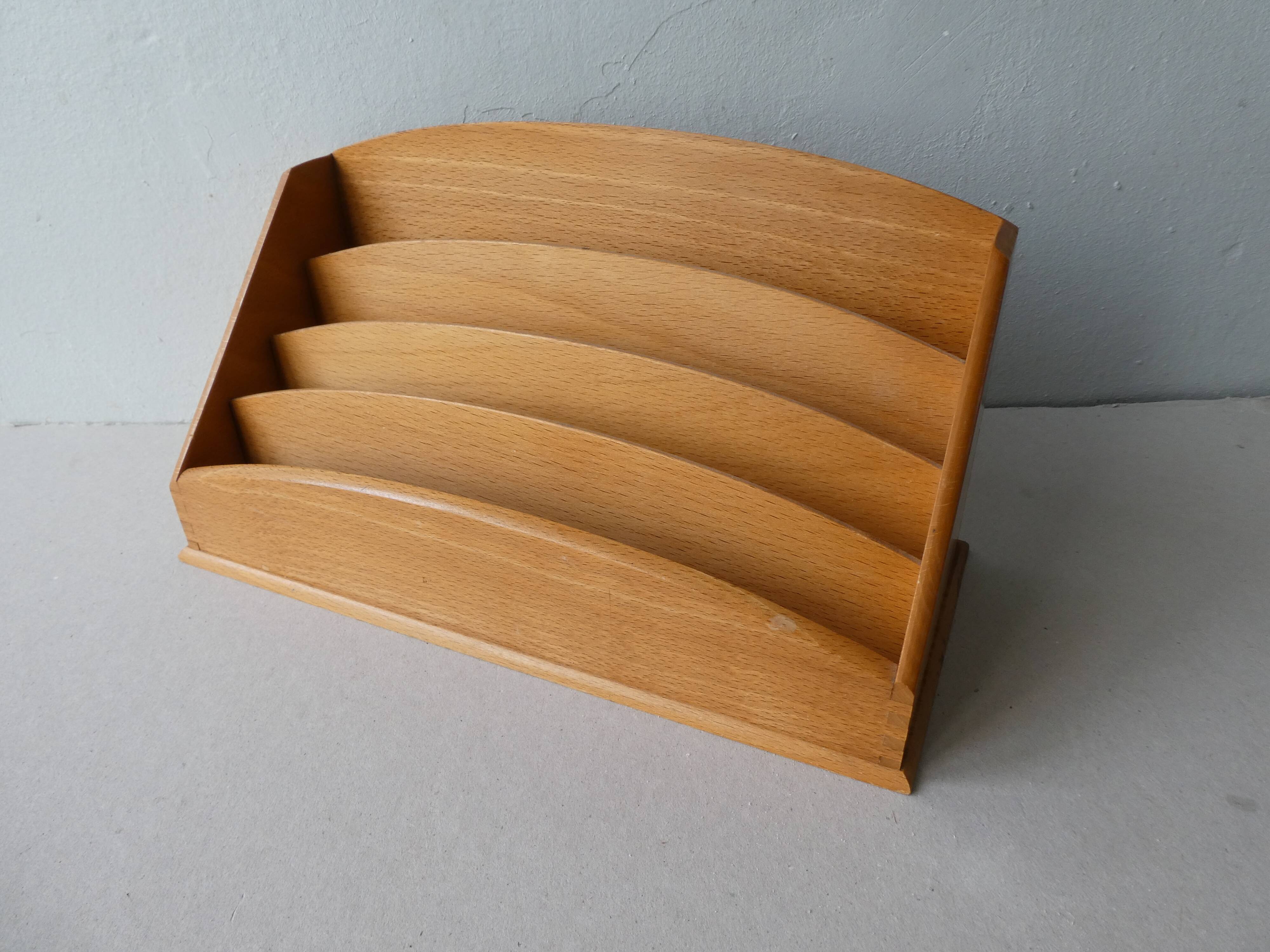 Light wooden mail holder, 60s