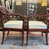 Pair of English mahogany armchairs