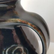 Glazed ceramic pitcher Signature identified signed Sceugau Coliutu