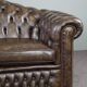 Chesterfield sofa in cowhide leather 2 places