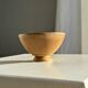 Set of 3 vintage mini bowls on foot, stoneware on pedestal H9 D10.
