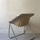 Plona Armchair in Beige Leather & Chrome by G. Piretti for A. Castelli, 1970s design